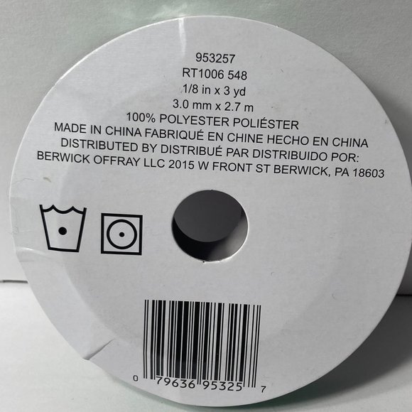 Green Rat Tail Cord Trim Ribbon 12 Rolls Offray Crafts Scrapbook Gift Wrap 1/8" - Picture 11 of 16